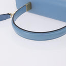 Salvatore Ferragamo Gancini Hand Bag Leather 2way Light Blue Gold Auth 194641A-7