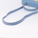 Salvatore Ferragamo Gancini Hand Bag Leather 2way Light Blue Gold Auth 194641A-9