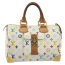 LOUIS VUITTON Monogram Multicolor Speedy 30 Bag White Bron M92643 LV Auth 194650-2