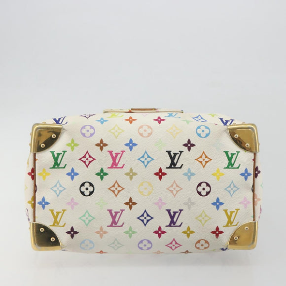 LOUIS VUITTON Monogram Multicolor Speedy 30 Bag White Bron M92643 LV Auth 194650