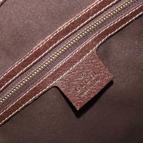 GUCCI Horsebit Sherry Line Boston Bag Canvas Beige Gold 150335 Auth 194651V