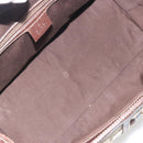 GUCCI Horsebit Sherry Line Boston Bag Canvas Beige Gold 150335 Auth 194651V-11