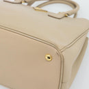 PRADA Galleria Hand Bag Safiano 2way Beige Gold Auth 194655A-12