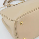 PRADA Galleria Hand Bag Safiano 2way Beige Gold Auth 194655A-13