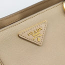 PRADA Galleria Hand Bag Safiano 2way Beige Gold Auth 194655A-17