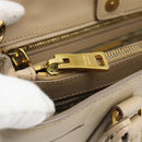 PRADA Galleria Hand Bag Safiano 2way Beige Gold Auth 194655A-25