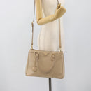 PRADA Galleria Hand Bag Safiano 2way Beige Gold Auth 194655A-28