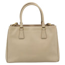 PRADA Galleria Hand Bag Safiano 2way Beige Gold Auth 194655A-3