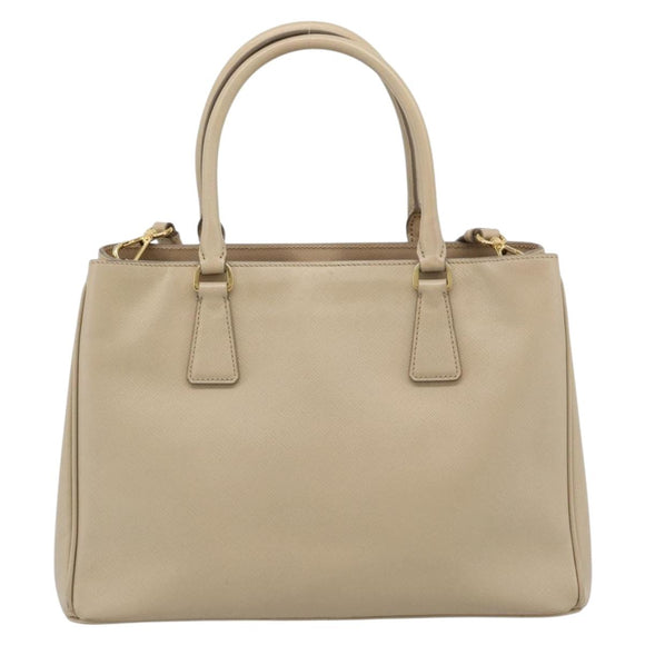 PRADA Galleria Hand Bag Safiano 2way Beige Gold Auth 194655A