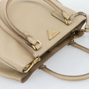 PRADA Galleria Hand Bag Safiano 2way Beige Gold Auth 194655A-6