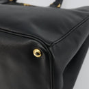 PRADA Galleria Hand Bag Saffiano leather Black Gold Auth 194656V-10