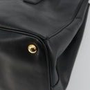 PRADA Galleria Hand Bag Saffiano leather Black Gold Auth 194656V-12