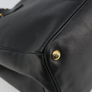 PRADA Galleria Hand Bag Saffiano leather Black Gold Auth 194656V-13