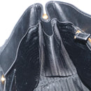 PRADA Galleria Hand Bag Saffiano leather Black Gold Auth 194656V-19