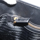 PRADA Galleria Hand Bag Saffiano leather Black Gold Auth 194656V-20