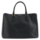 PRADA Galleria Hand Bag Saffiano leather Black Gold Auth 194656V-3