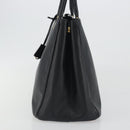 PRADA Galleria Hand Bag Saffiano leather Black Gold Auth 194656V-4