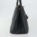 PRADA Galleria Hand Bag Saffiano leather Black Gold Auth 194656V-5