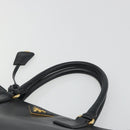 PRADA Galleria Hand Bag Saffiano leather Black Gold Auth 194656V-8