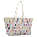 FENDI Zucca Canvas Tote Bag PVC Multicolor Gold Auth 194657V-1