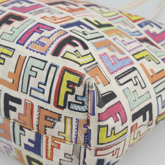 FENDI Zucca Canvas Tote Bag PVC Multicolor Gold Auth 194657V