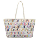 FENDI Zucca Canvas Tote Bag PVC Multicolor Gold Auth 194657V-13