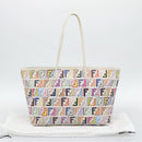 FENDI Zucca Canvas Tote Bag PVC Multicolor Gold Auth 194657V-12