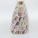 FENDI Zucca Canvas Tote Bag PVC Multicolor Gold Auth 194657V-4