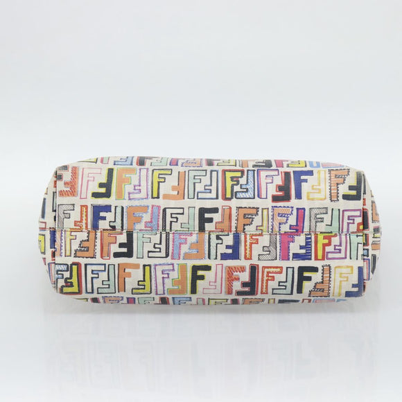FENDI Zucca Canvas Tote Bag PVC Multicolor Gold Auth 194657V