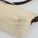 FENDI Zucca Canvas Mamma Baguette Shoulder Bag Ivory Silver Auth 194658-8