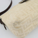 FENDI Zucca Canvas Mamma Baguette Shoulder Bag Ivory Silver Auth 194658-15