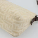 FENDI Zucca Canvas Mamma Baguette Shoulder Bag Ivory Silver Auth 194658-16
