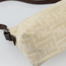 FENDI Zucca Canvas Mamma Baguette Shoulder Bag Ivory Silver Auth 194658-17