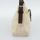 FENDI Zucca Canvas Mamma Baguette Shoulder Bag Ivory Silver Auth 194658-3