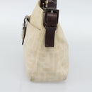 FENDI Zucca Canvas Mamma Baguette Shoulder Bag Ivory Silver Auth 194658-4