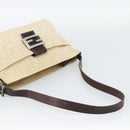 FENDI Zucca Canvas Mamma Baguette Shoulder Bag Ivory Silver Auth 194658-7