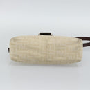 FENDI Zucca Canvas Mamma Baguette Shoulder Bag Ivory Silver Auth 194658-5