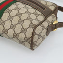 GUCCI GG Supreme Web Sherry Line Shoulder Bag PVC Beige Gold Auth 194659A-10