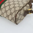 GUCCI GG Supreme Web Sherry Line Shoulder Bag PVC Beige Gold Auth 194659A-12