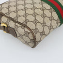 GUCCI GG Supreme Web Sherry Line Shoulder Bag PVC Beige Gold Auth 194659A-13