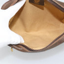 GUCCI GG Supreme Web Sherry Line Shoulder Bag PVC Beige Gold Auth 194659A-16