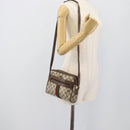 GUCCI GG Supreme Web Sherry Line Shoulder Bag PVC Beige Gold Auth 194659A-20