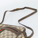GUCCI GG Supreme Web Sherry Line Shoulder Bag PVC Beige Gold Auth 194659A-8