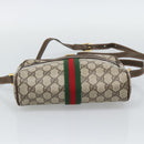 GUCCI GG Supreme Web Sherry Line Shoulder Bag PVC Beige Gold Auth 194659A-9