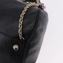 VERSACE Chain Shoulder Bag Leather H&M Collaboration Black Gold Auth 194660A-14
