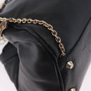 VERSACE Chain Shoulder Bag Leather H&M Collaboration Black Gold Auth 194660A-15