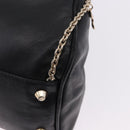 VERSACE Chain Shoulder Bag Leather H&M Collaboration Black Gold Auth 194660A-16