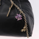 VERSACE Chain Shoulder Bag Leather H&M Collaboration Black Gold Auth 194660A-17