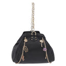VERSACE Chain Shoulder Bag Leather H&M Collaboration Black Gold Auth 194660A-13