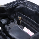 VERSACE Chain Shoulder Bag Leather H&M Collaboration Black Gold Auth 194660A-21